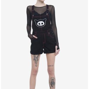 Hot Topic Skelanimals denim overalls
